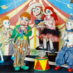 Some of the Puppets of the Showboat Marionettes